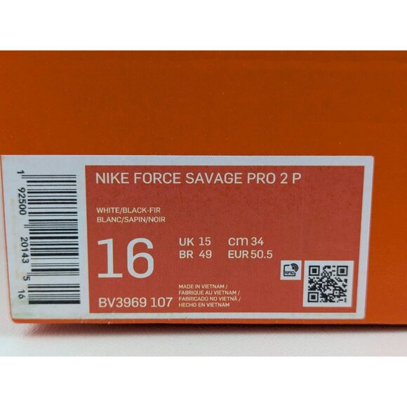 Nike Force Savage Pro 2 Football Cleats White Green BV3969-107 Mens Size 16 NIB
